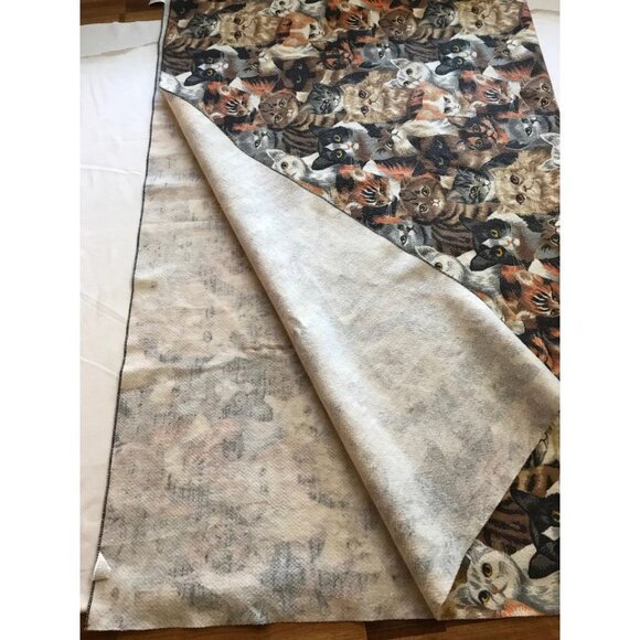 Multi Cat Print Fleece Blanket Bedspread 80s 90s - Picture 4 of 5